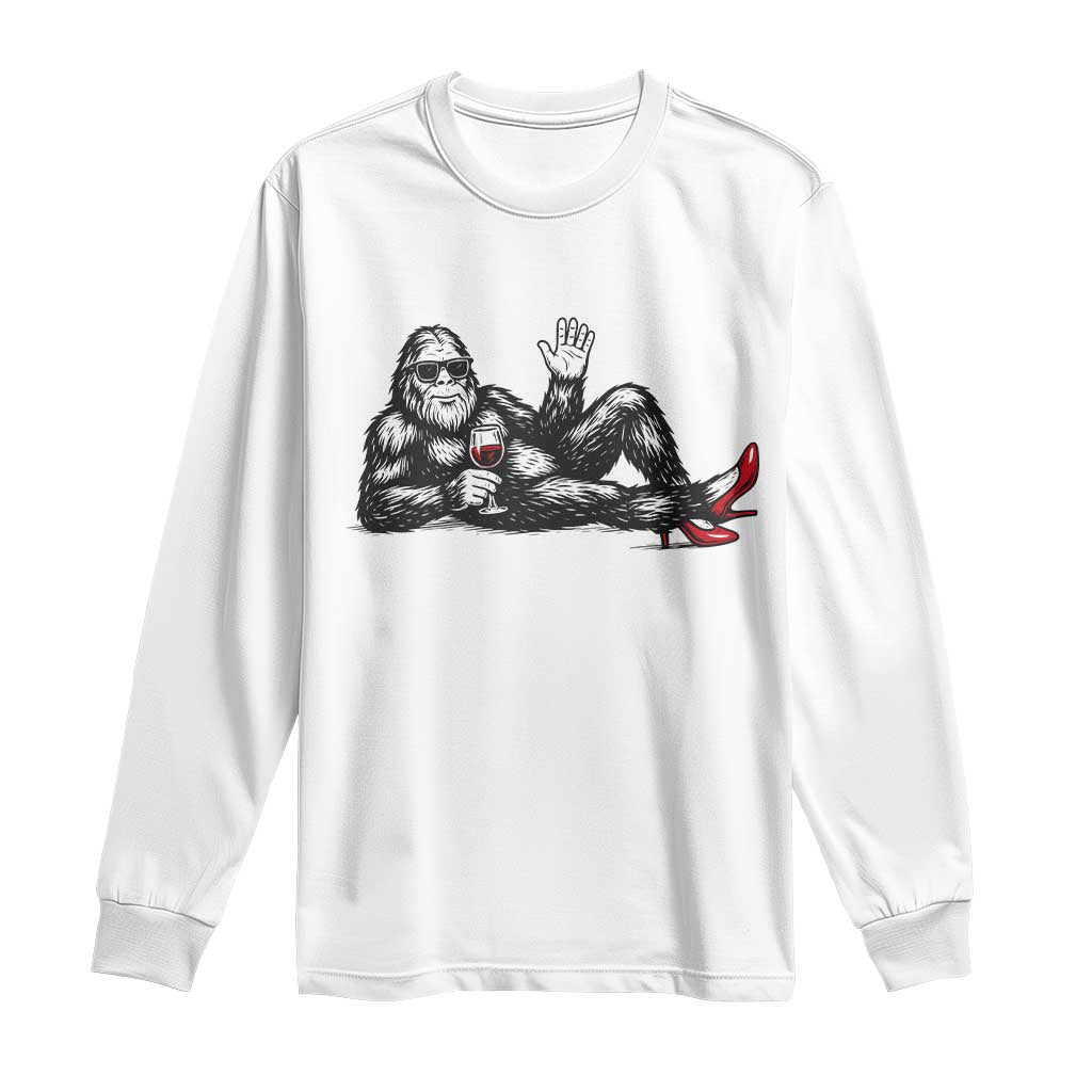 Funny Sassquatch Sexy Long Sleeve Shirt Bigfoot With Cocktail Party Humor TS12 White Print Your Wear