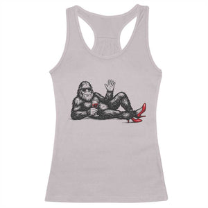 Funny Sassquatch Sexy Racerback Tank Top Bigfoot With Cocktail Party Humor TS12 Ice Gray Print Your Wear