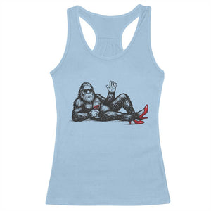 Funny Sassquatch Sexy Racerback Tank Top Bigfoot With Cocktail Party Humor TS12 Light Blue Print Your Wear