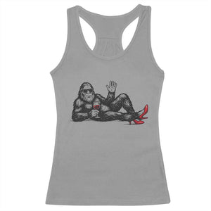 Funny Sassquatch Sexy Racerback Tank Top Bigfoot With Cocktail Party Humor TS12 Sport Gray Print Your Wear