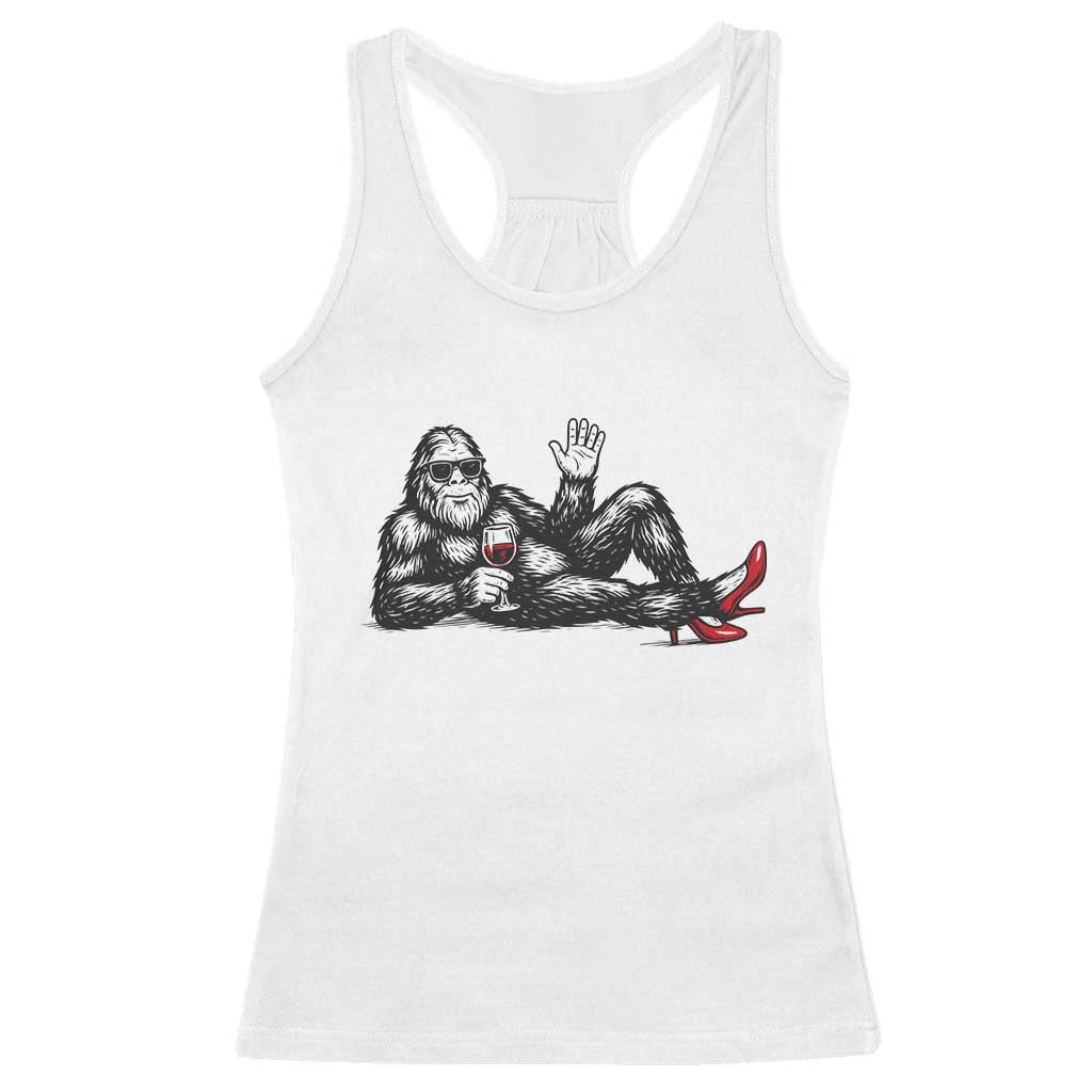 Funny Sassquatch Sexy Racerback Tank Top Bigfoot With Cocktail Party Humor TS12 White Print Your Wear