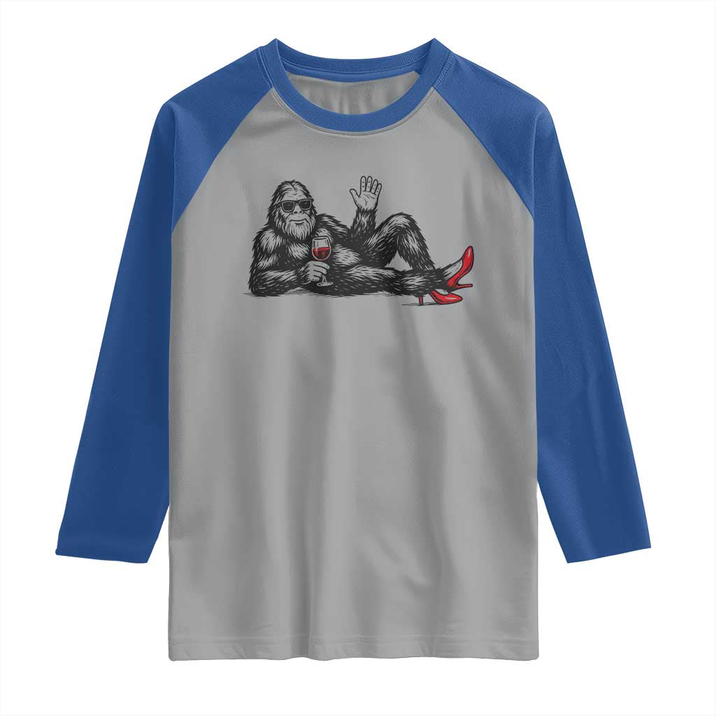 Funny Sassquatch Sexy Raglan Shirt Bigfoot With Cocktail Party Humor TS12 Sport Gray Royal Print Your Wear
