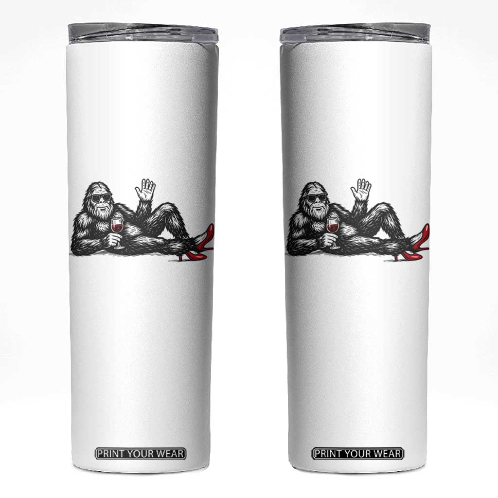Funny Sassquatch Sexy Skinny Tumbler Bigfoot With Cocktail Party Humor TS12 White Print Your Wear