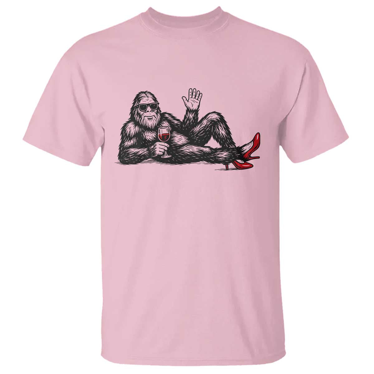 Funny Sassquatch Sexy T Shirt Bigfoot With Cocktail Party Humor TS12 Light Pink Print Your Wear