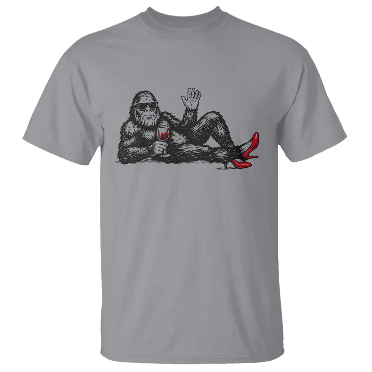 Funny Sassquatch Sexy T Shirt Bigfoot With Cocktail Party Humor TS12 Sport Gray Print Your Wear
