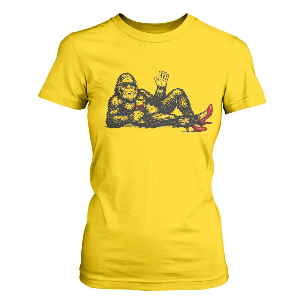 Funny Sassquatch Sexy T Shirt For Women Bigfoot With Cocktail Party Humor TS12 Daisy Print Your Wear