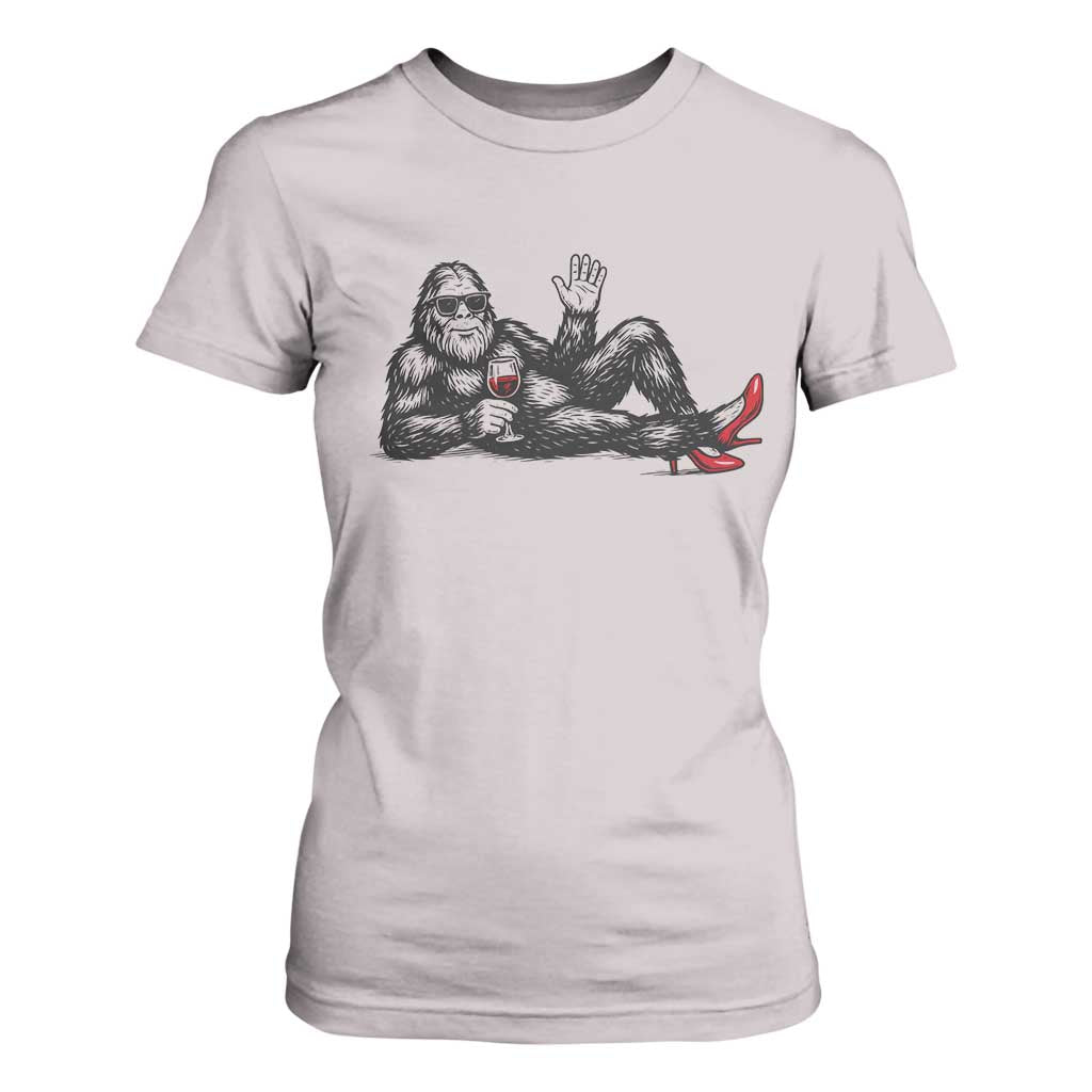 Funny Sassquatch Sexy T Shirt For Women Bigfoot With Cocktail Party Humor TS12 Ice Gray Print Your Wear