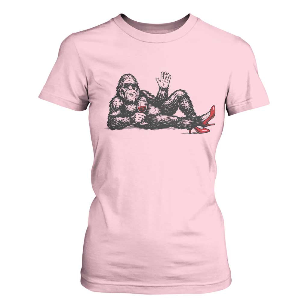 Funny Sassquatch Sexy T Shirt For Women Bigfoot With Cocktail Party Humor TS12 Light Pink Print Your Wear