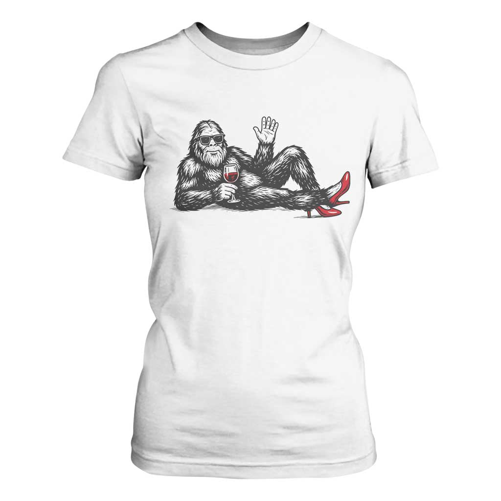 Funny Sassquatch Sexy T Shirt For Women Bigfoot With Cocktail Party Humor TS12 White Print Your Wear