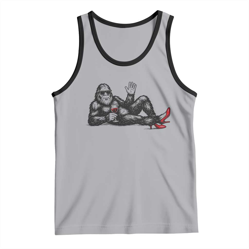 Funny Sassquatch Sexy Tank Top Bigfoot With Cocktail Party Humor TS12 Athletic Heather Black Print Your Wear