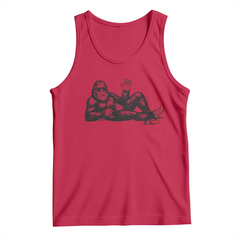 Funny Sassquatch Sexy Tank Top Bigfoot With Cocktail Party Humor TS12 Red Print Your Wear