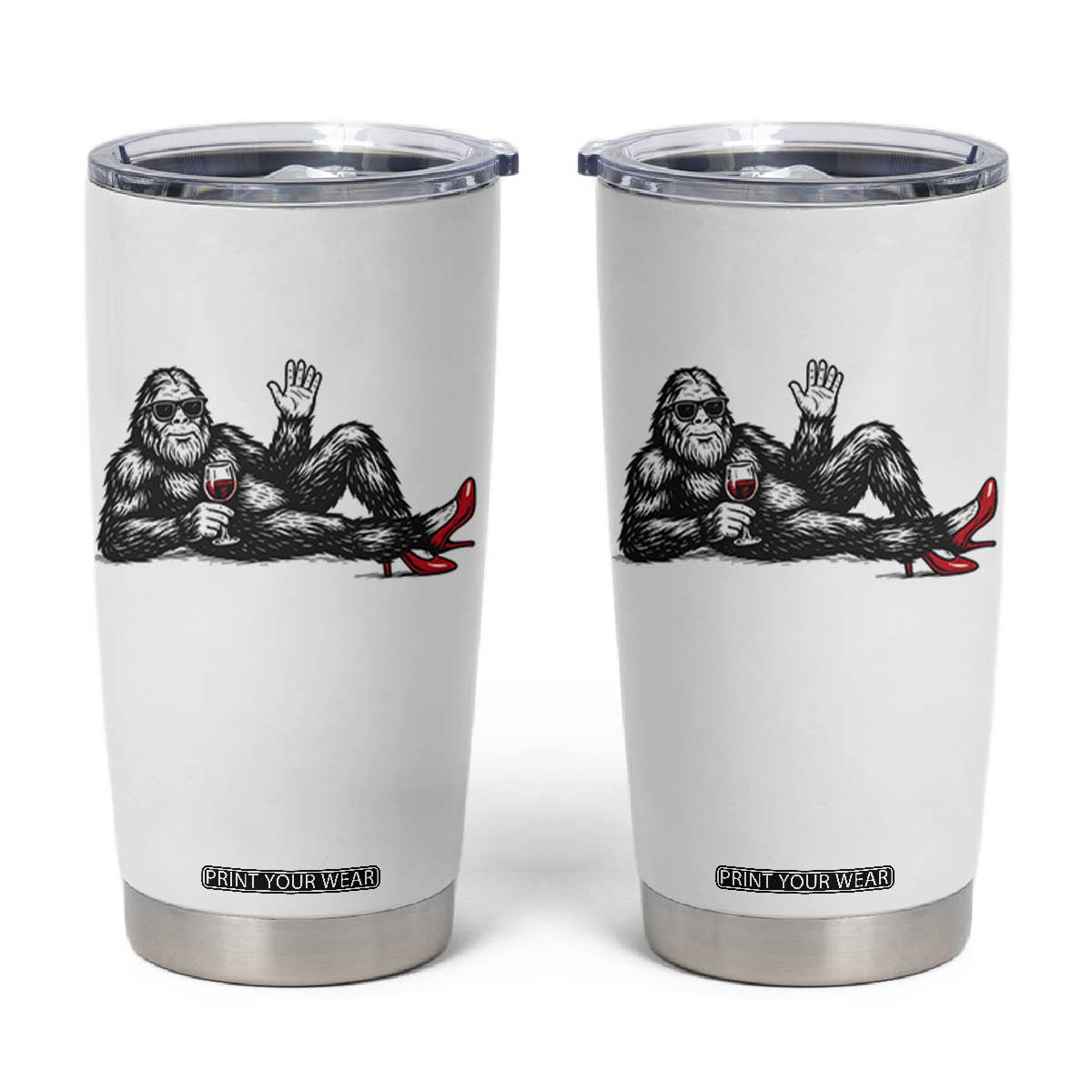 Funny Sassquatch Sexy Tumbler Cup Bigfoot With Cocktail Party Humor TS12 White Print Your Wear
