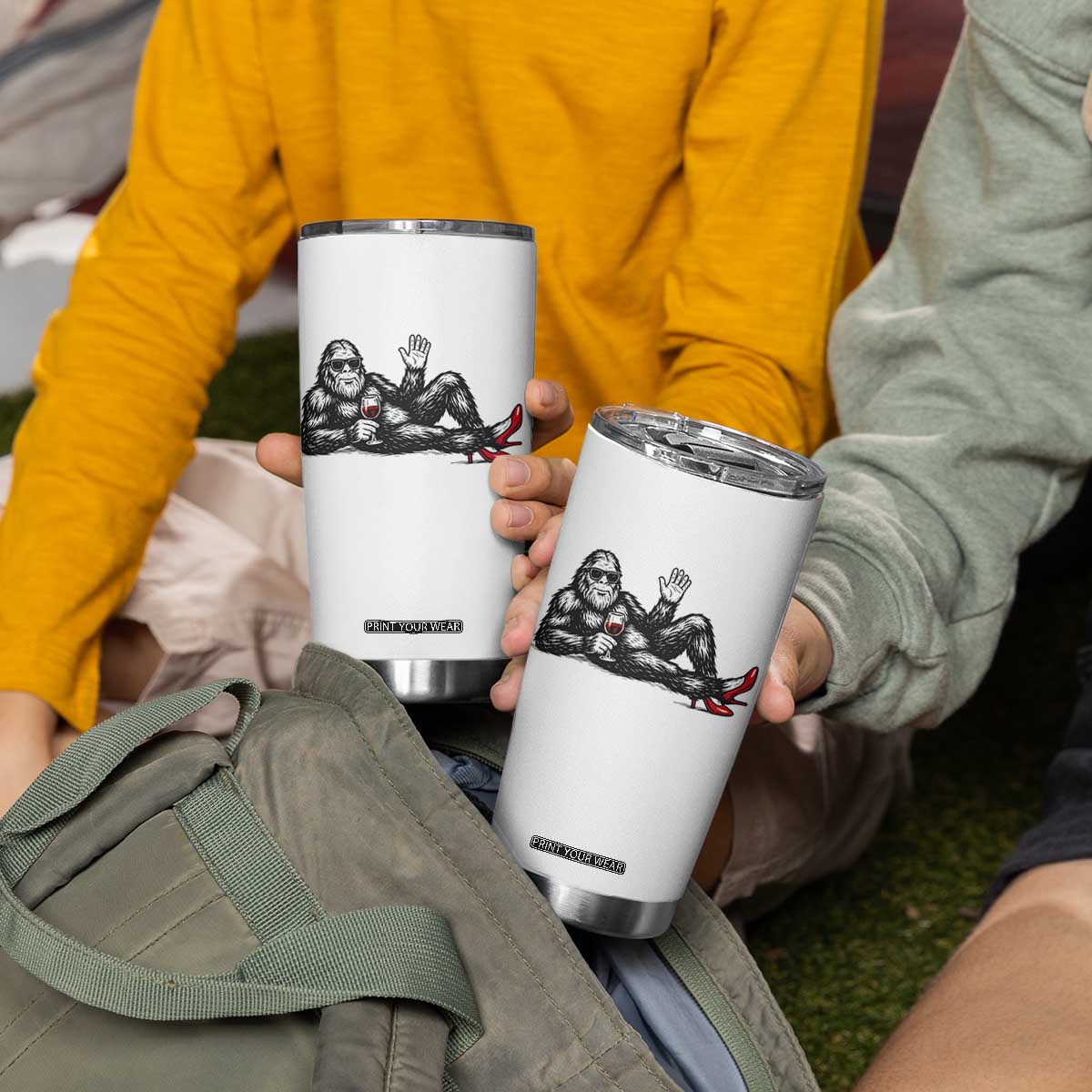 Funny Sassquatch Sexy Tumbler Cup Bigfoot With Cocktail Party Humor TS12 Print Your Wear