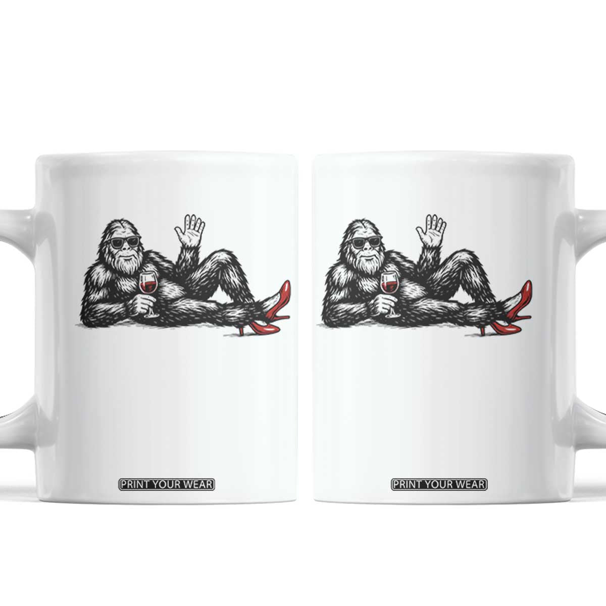 Funny Sassquatch Sexy Coffee Mug Bigfoot With Cocktail Party Humor TS12 White Print Your Wear