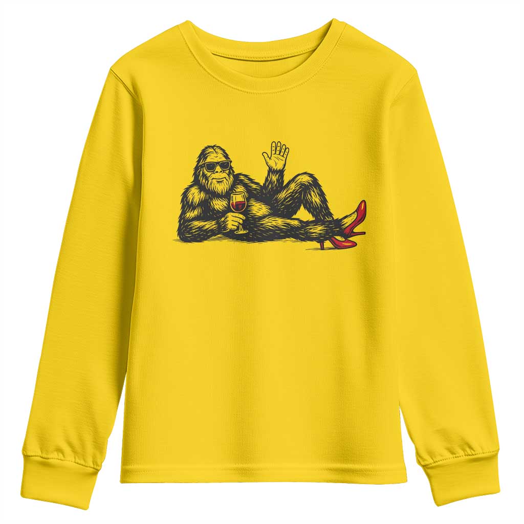 Funny Sassquatch Sexy Youth Sweatshirt Bigfoot With Cocktail Party Humor TS12 Daisy Print Your Wear