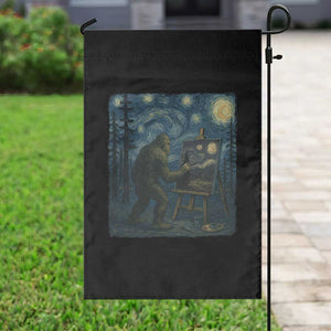 Funny Bigfoot Painting Starry Night Art Parody Gift Garden Flag TS12 Print Your Wear