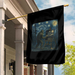 Funny Bigfoot Painting Starry Night Art Parody Gift Garden Flag TS12 Print Your Wear