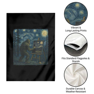 Funny Bigfoot Painting Starry Night Art Parody Gift Garden Flag TS12 Print Your Wear
