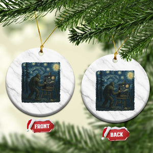 Funny Bigfoot Painting Starry Night Art Parody Gift Ceramic Ornament TS12 1pc White Marble Print Your Wear