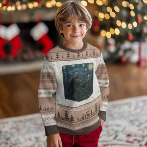 Funny Bigfoot Painting Starry Night Art Parody Gift Ugly Christmas Sweater TS12 Mocha Mousse Print Your Wear