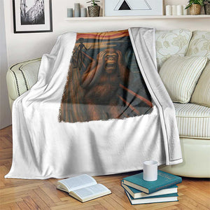 Funny Bigfoot And Alien Throw Blanket Parody The Scream Art Meme Gift TS12 Print Your Wear