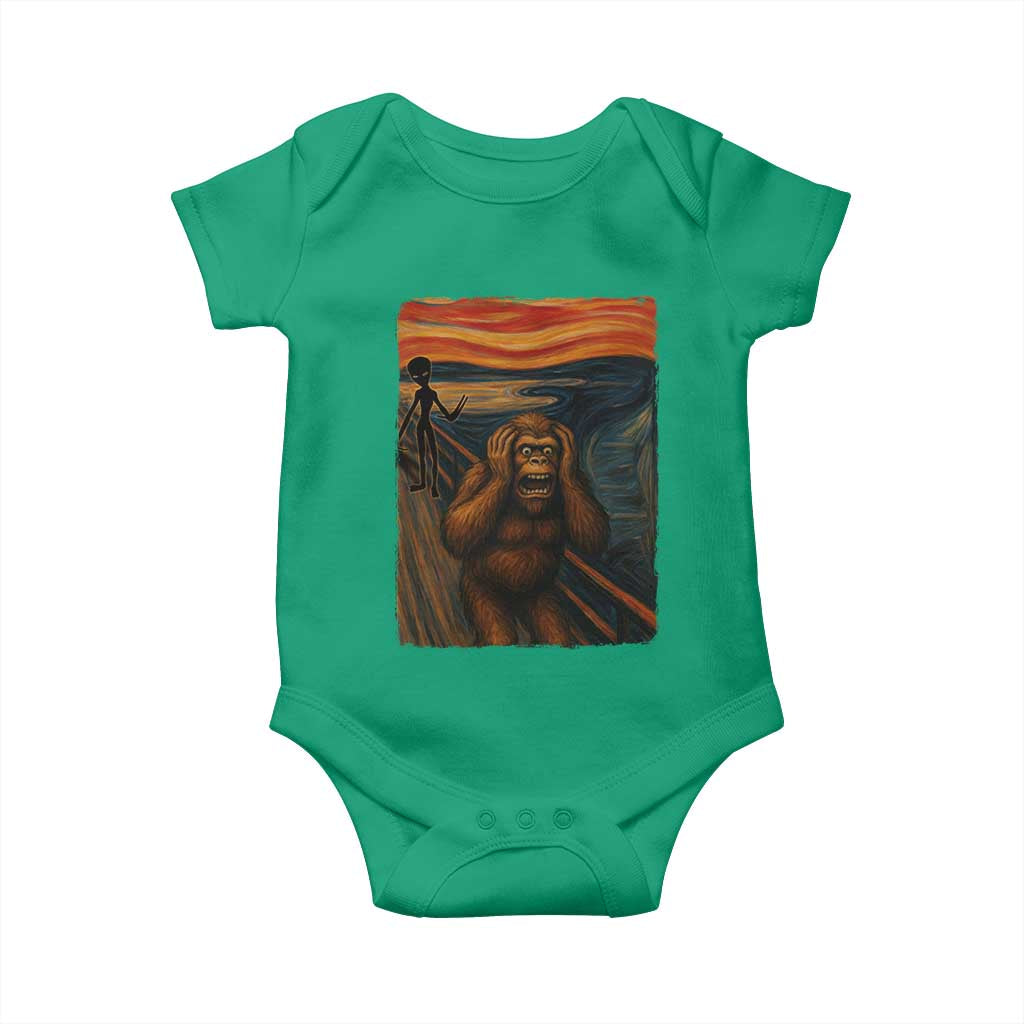 Funny Bigfoot And Alien Baby Onesie Parody The Scream Art Meme Gift TS12 Irish Green Print Your Wear