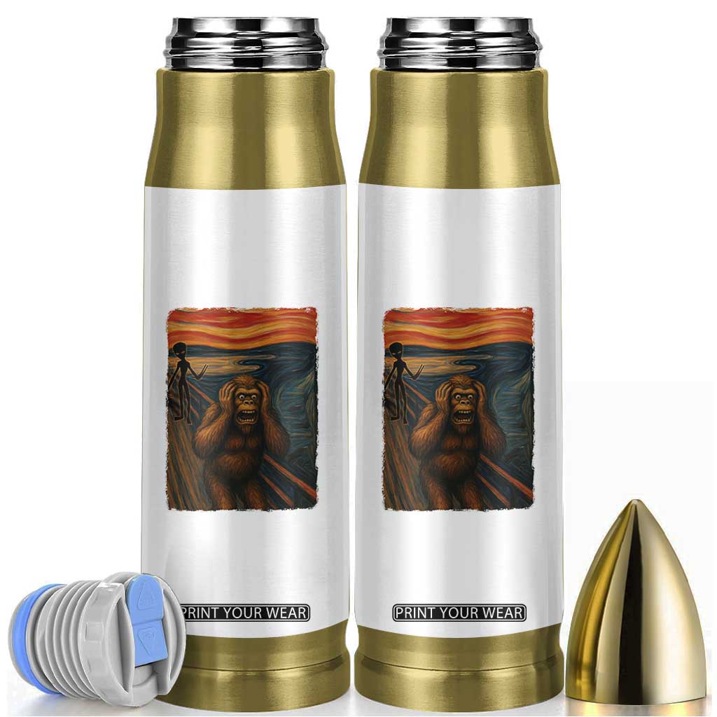 Funny Bigfoot And Alien Bullet Tumbler Parody The Scream Art Meme Gift TS12 White Print Your Wear