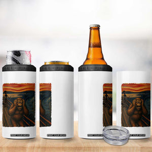 Funny Bigfoot And Alien 4 in 1 Can Cooler Tumbler Parody The Scream Art Meme Gift TS12 Print Your Wear