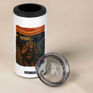 Funny Bigfoot And Alien 4 in 1 Can Cooler Tumbler Parody The Scream Art Meme Gift TS12 Print Your Wear