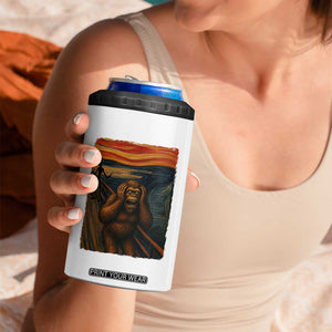 Funny Bigfoot And Alien 4 in 1 Can Cooler Tumbler Parody The Scream Art Meme Gift TS12 Print Your Wear
