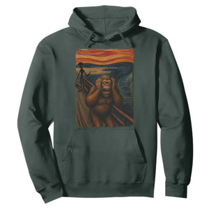 Funny Bigfoot And Alien Hoodie Parody The Scream Art Meme Gift TS12 Dark Forest Green Print Your Wear