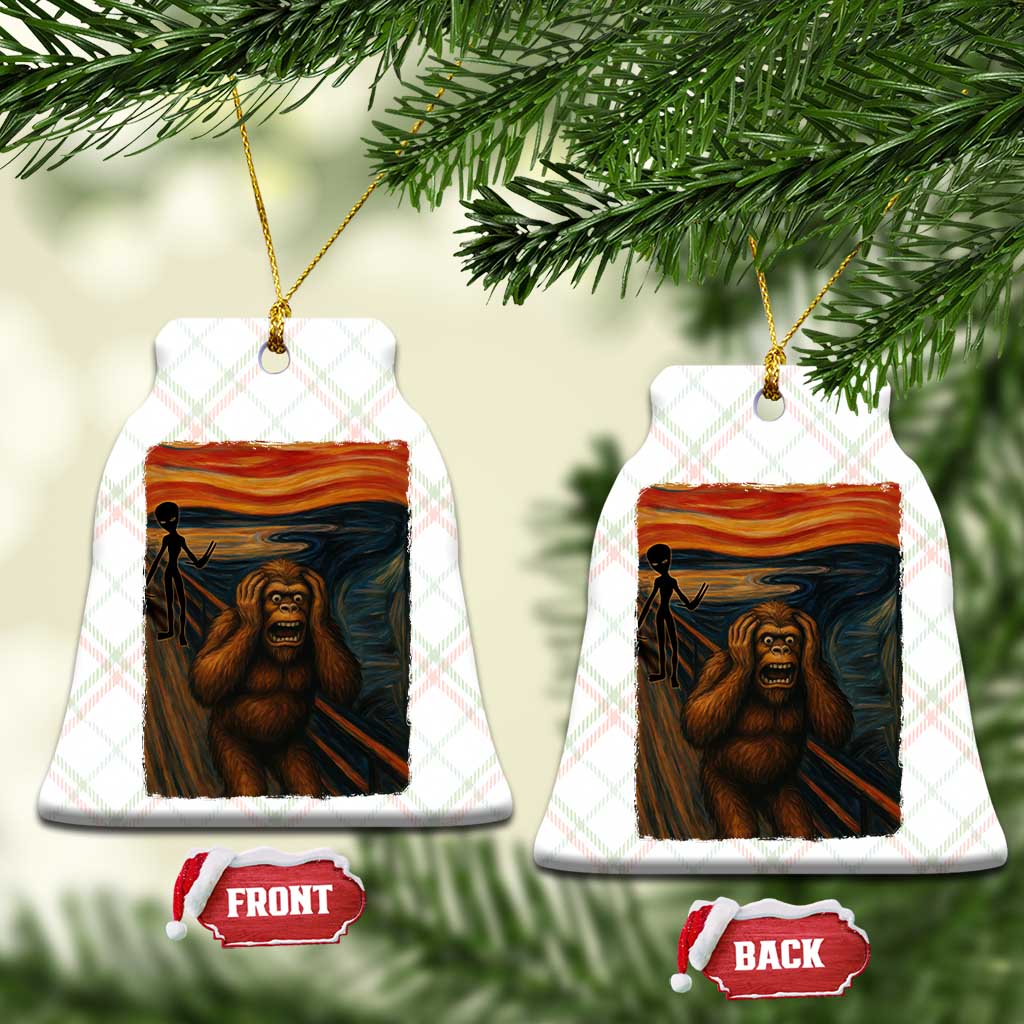 Funny Bigfoot And Alien Ceramic Ornament Parody The Scream Art Meme Gift TS12 Print Your Wear
