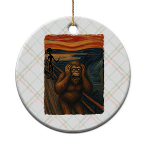 Funny Bigfoot And Alien Ceramic Ornament Parody The Scream Art Meme Gift TS12 1pc Christmas Plaid Print Your Wear