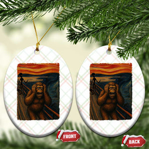 Funny Bigfoot And Alien Ceramic Ornament Parody The Scream Art Meme Gift TS12 Print Your Wear