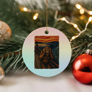 Funny Bigfoot And Alien Ceramic Ornament Parody The Scream Art Meme Gift TS12 1pc Pastel Print Your Wear