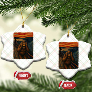 Funny Bigfoot And Alien Ceramic Ornament Parody The Scream Art Meme Gift TS12 Print Your Wear
