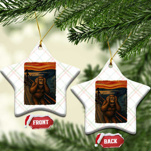 Funny Bigfoot And Alien Ceramic Ornament Parody The Scream Art Meme Gift TS12 Print Your Wear