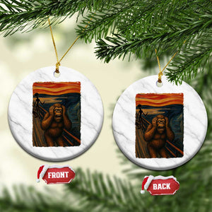 Funny Bigfoot And Alien Ceramic Ornament Parody The Scream Art Meme Gift TS12 1pc White Marble Print Your Wear