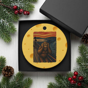 Funny Bigfoot And Alien Ceramic Ornament Parody The Scream Art Meme Gift TS12 1pc Yellow Cheese Print Your Wear