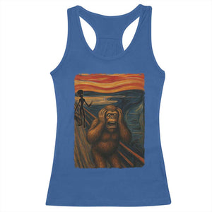Funny Bigfoot And Alien Racerback Tank Top Parody The Scream Art Meme Gift TS12 Royal Blue Print Your Wear