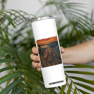Funny Bigfoot And Alien Skinny Tumbler Parody The Scream Art Meme Gift TS12 Print Your Wear