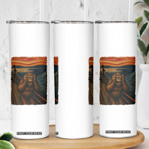 Funny Bigfoot And Alien Skinny Tumbler Parody The Scream Art Meme Gift TS12 Print Your Wear