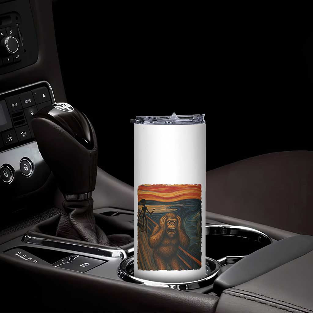 Funny Bigfoot And Alien Skinny Tumbler Parody The Scream Art Meme Gift TS12 Print Your Wear