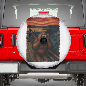 Funny Bigfoot And Alien Spare Tire Cover Parody The Scream Art Meme Gift TS12 Black Print Your Wear