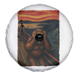 Funny Bigfoot And Alien Spare Tire Cover Parody The Scream Art Meme Gift TS12 Print Your Wear
