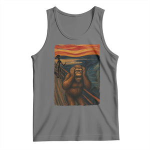 Funny Bigfoot And Alien Tank Top Parody The Scream Art Meme Gift TS12 Black Heather Print Your Wear