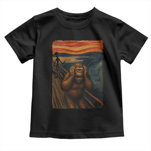 Funny Bigfoot And Alien Toddler T Shirt Parody The Scream Art Meme Gift TS12 Black Print Your Wear