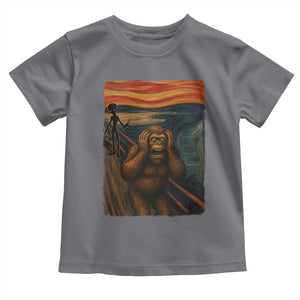 Funny Bigfoot And Alien Toddler T Shirt Parody The Scream Art Meme Gift TS12 Charcoal Print Your Wear