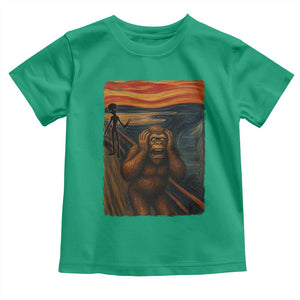 Funny Bigfoot And Alien Toddler T Shirt Parody The Scream Art Meme Gift TS12 Irish Green Print Your Wear
