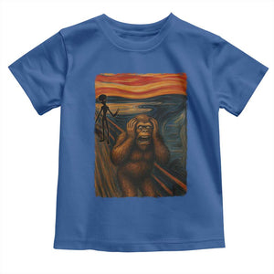 Funny Bigfoot And Alien Toddler T Shirt Parody The Scream Art Meme Gift TS12 Royal Blue Print Your Wear